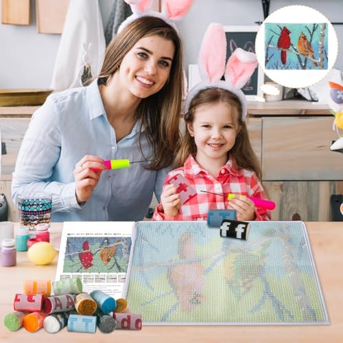 ZFFLYH Latch Hook Kits Rug, Cardinal Crocheting Carpet Rug with Printed Canvas for Adults Beginners, 20.5X15 Inch 2 - Cardinal - Image 2