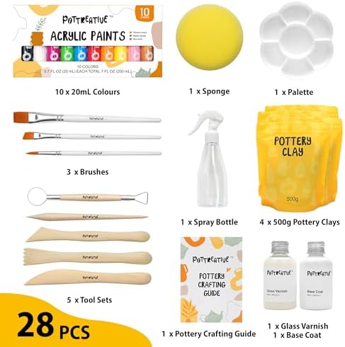 POTTREATIVE Air Dry Clay Kit for Adults, Pottery Starter Kit with Tools & Guide, DIY Craft Kit for Beginners, Date Night Activity, Art Hobby Gift Set - Image 3
