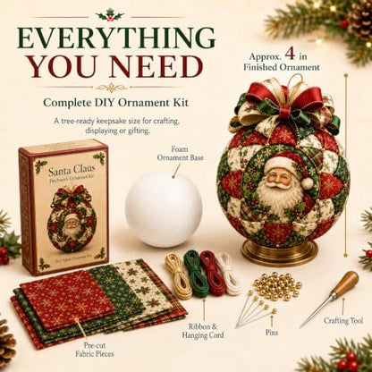 Christmas Classics Patchwork Ornament DIY Kit, No-Sew Ornament Kit (#D) - Image 5