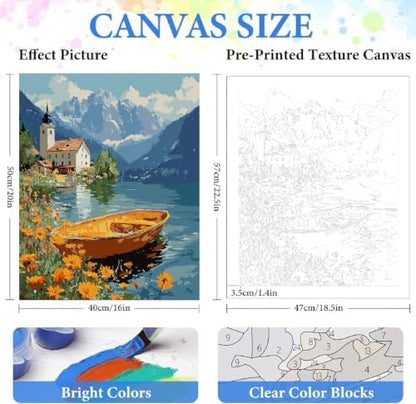 ZRIZQ Paint by Numbers Kit for Adults Beginner,Lake,16x20 - Image 2