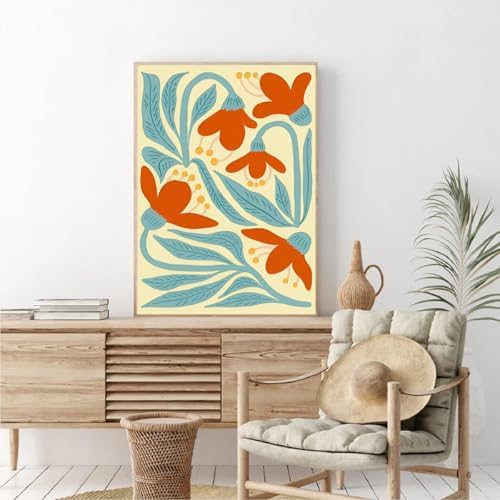 Clendo 6 Packs Paint by Numbers Kit for Adults, Easy Flowers Adult Paint by Number Kits on Canvas Without Frame, Abstract Floral Oil Painting for Home Decor Gift 8” W x 12”L - Image 5
