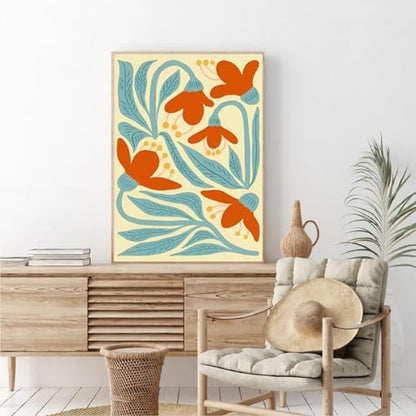 Clendo 6 Packs Paint by Numbers Kit for Adults, Easy Flowers Adult Paint by Number Kits on Canvas Without Frame, Abstract Floral Oil Painting for Home Decor Gift 8” W x 12”L - Image 5