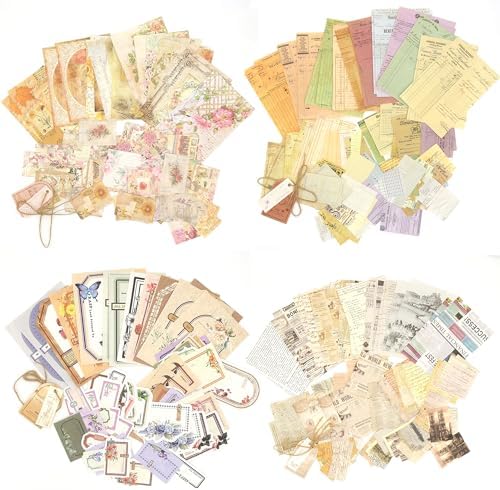 Scrapbook Paper, 400 sheets of journaling supplies for Vintage Crafts Planner Bullet Junk Journal Supplies Mixed Media Collage Card Album Embellishments by DecorateYourWorld