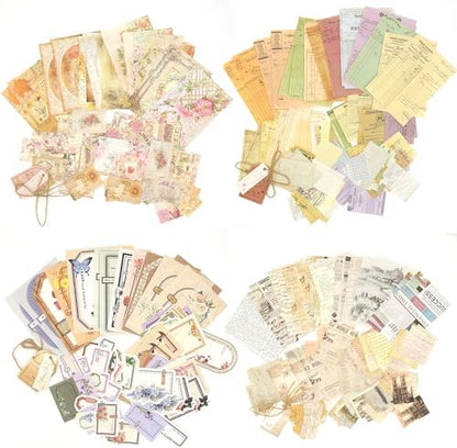 Scrapbook Paper, 400 sheets of journaling supplies for Vintage Crafts Planner Bullet Junk Journal Supplies Mixed Media Collage Card Album Embellishments by DecorateYourWorld