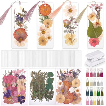 Fuyoooo 376 Pcs Pressed Flower Bookmark Kit,Retro Color,2 x 6 Inch by Liraitoya