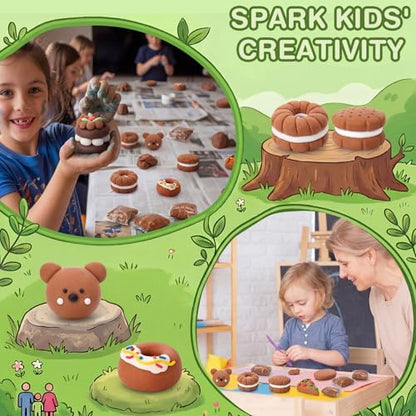 Air Dry Clay Bulk, Modeling Clay for Kids, 100 Pcs, Brown - Image 6