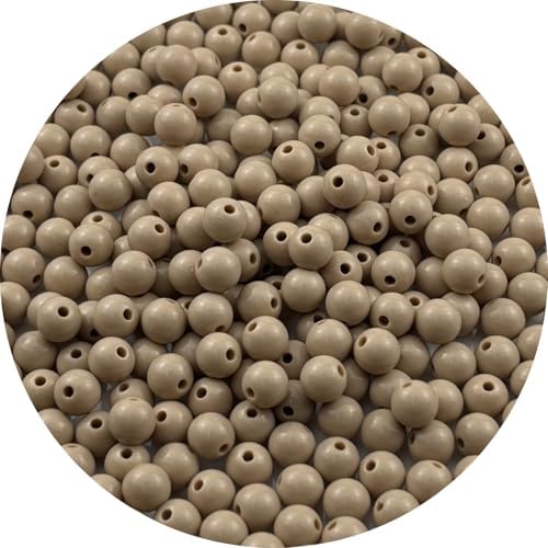 300pcs Acrylic Round Beads for Crafts 8mm Resin Candy Color Spacer Beads with Hole for Jewelry Making Sewing Crafts Decoration Necklaces Bracelets Earrings Supplies(Light Brown) by Unknown