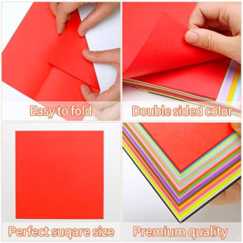 IOOLEEM Origami Paper, 200 Sheets, Red Origami Paper, 6 Inch Square, Double Sided Colored Paper for Crafts DIY Party & Decoration - Image 4