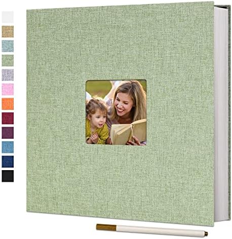 Vienrose Large Photo Album Self Adhesive for 4x6 8x10 Pictures Linen Scrapbook Album DIY 40 Blank Pages with A Metallic Pen by Vienrose