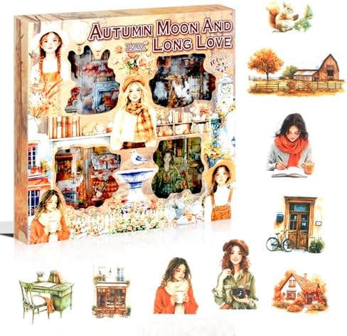 Autumn Stickers for Journaling, 448 Pcs Transparent PET Set by Dwpetzo
