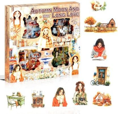 Autumn Stickers for Journaling, 448 Pcs Transparent PET Set by Dwpetzo