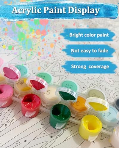 TOCARE Framed Paint by Numbers Kit for Adults, Hydrangea Paint by Number Framed, Adult Paint by Number Kits on Canvas Framed Flowers for Home Wall Decor (10x10 Inch, Without Easel) - Image 4