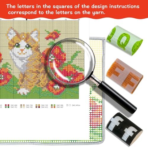 MIAOLLUN Latch Hook Kit Rug, Latch Hook Kits Cat with Pre-Printed Pattern for Adults and Kids 52X38cm/20.4 Inch X15 Inch - Image 2