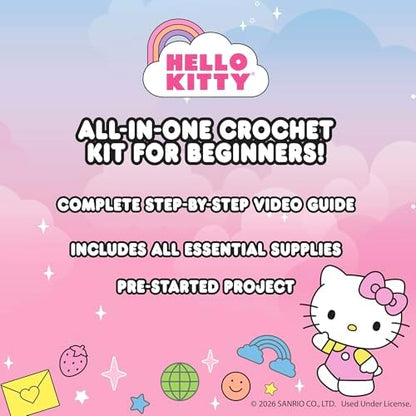 Hello Kitty® and Friends Crochet Kit – Hello Kitty® Bag Charm, Sanrio Crochet Kit for Beginners with Yarn, Starter Hooks, Step-by-Step Tutorials, DIY Craft, Great Teen Gifts - Image 7