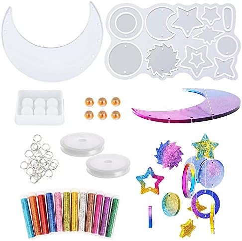 Woohome Wind Chimes Mould, 17 PCS Resin Silicone Mould with Sequins for DIY Craft, Home Decoration, Gift by Woohome