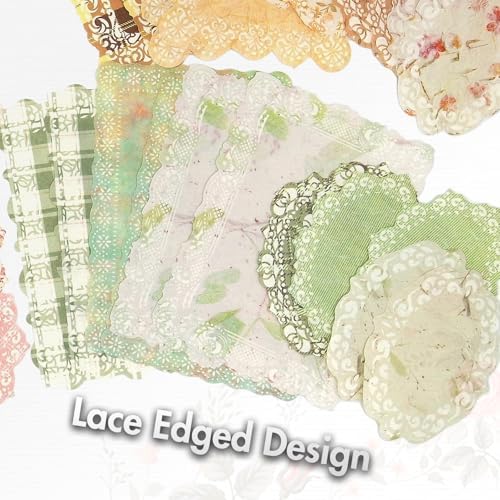OKUPAN Vintage Floral Scrapbook Supplies Kit with Scrapbook Paper & Journaling Stickers (100pcs) - (Green) Junk Journal Supplies for Bullet Journaling, Retro Crafts, Planner, Mixed Media, Card Making - Image 4