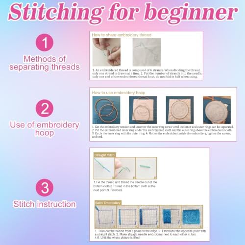 Mindsoft 3 Set Needlepoint Kit for Beginners with Hoop,Octopus - Image 6