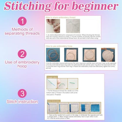 Mindsoft 3 Set Needlepoint Kit for Beginners with Hoop,Octopus - Image 6