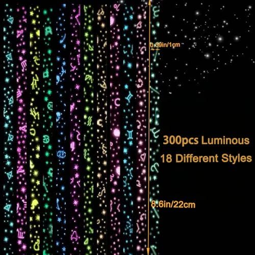 300 Sheets Luminous Origami Star Paper Strips 18 Different Styles - Image 2