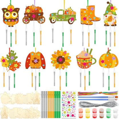 JellyArch Fall Harvest 30 Pack DIY Wind Chime Kit Art and Crafts by JellyArch