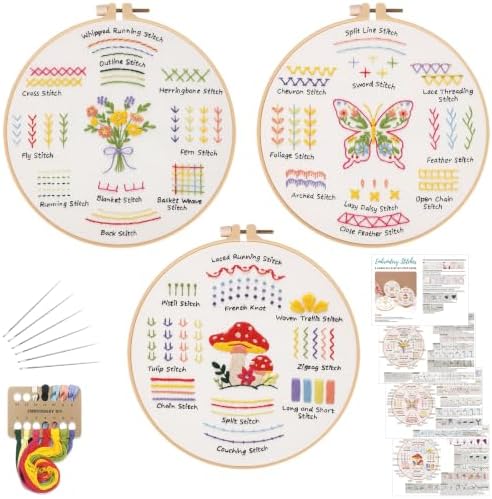 Louise Maelys Embroidery Kit for Beginners 30 Stitch Practice Set by LouiseMaelys