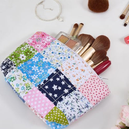 WEBEEDY DIY Quilt Tote Bag Kit for Adult Beginners Handmade Small Quilted Zip Bag Set with Video Tutorial,50 Styles Fabrics,Quilting Tools for DIY Sewing Patchwork Craft Valentine's Day Birthday Gift - Image 5