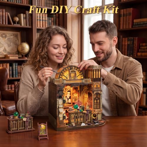 SUNNINO Book Nook Kits for Adults, Magic Library DIY Miniature Dollhouse - Image 3