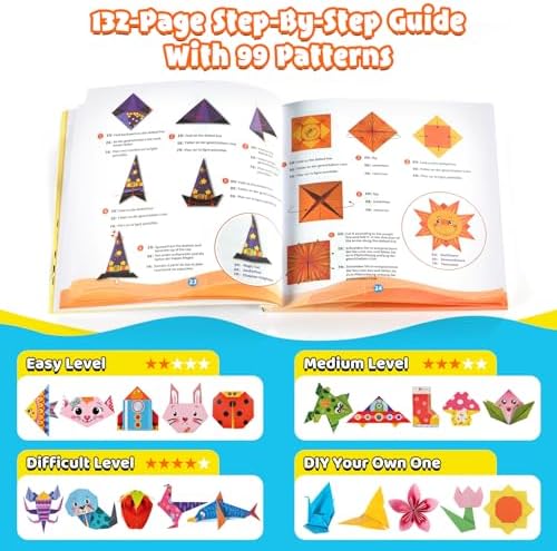 Funtopia Origami Kit for Kids Ages 5-8 8-12, 260 Sheets Origami Paper - Image 4