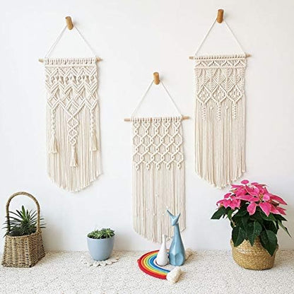 120pcs Macrame Kits for Beginners 3mm x 109yards Natural Cotton Macrame Cord with Wooden Beads & Rings,Wooden Sticks,Metal Rings Macrame Supplies Best for Macrame Plant Hanger - Image 4