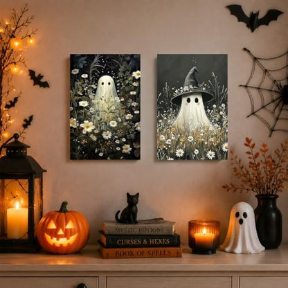 SUJINMEI 2 Pack Halloween Paint by Numbers Kit for Adults (Ghost, 8x12inch) - Image 6