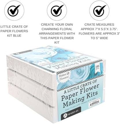 Hampton Art Little Crate Paper Flower Kit, Blue, 185pc - Image 2