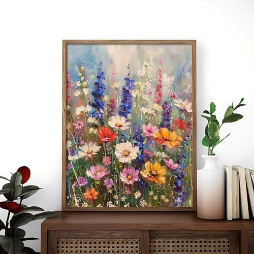 Alptiny Wild Flowers Paint by Numbers Kit for Adults Beginner, Colorful Flower Paint by Number Kits on Canvas, DIY Floral Oil Painting Kit for Relaxation & Home Decor, 16x20 Inch - Image 3