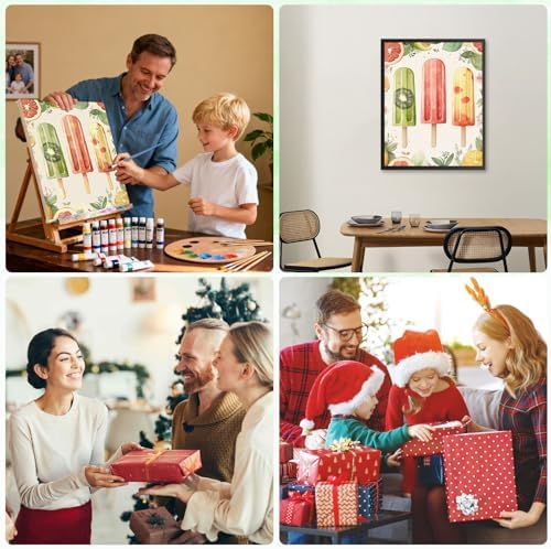 RICUVED Paint by Numbers for Adults, Summer Paint by Numbers Kit for Adults Beginners, Fruit Popsicle DIY Acrylic Oil Painting on Canvas Easy for Gift Home Wall Decor 16x20 Inch - Image 7