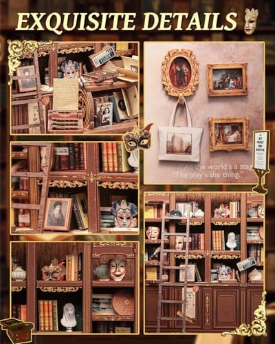 CUTEBEE Book Nook Kit, DIY Miniature House Kit for Adults, Bookshop Booknook - Image 4