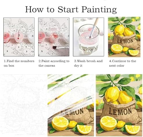ZRIZQ Landscape Paint by Numbers Kit for Adults Beginner,Lemon,16x20 - Image 5
