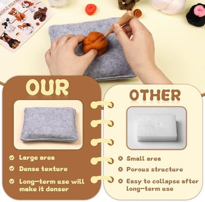 Mayboos 6 PCS Needle Felting Kit, Animal Needle Felting Beginner Kits Wool Felt with 4.52"x3.34" Needle Felting Pad - Image 4