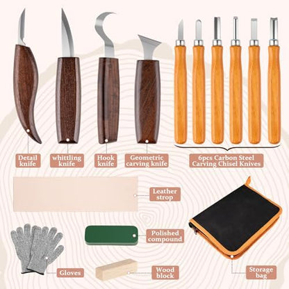 26 in 1 Wood Carving Tools Kit for Beginners - Image 4