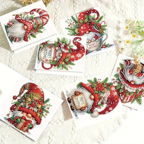LumiCraft 6 Packs Merry Christmas Diamond Art Painting Greeting Card Kits - Image 2