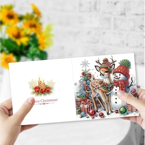 6 Pcs Diamond Painting Birthday Greeting Cards Kits for adults, 5D Handmade Diamond Art Birthday Card with Envelopes, DIY Greeting Cards Making Kits for friends Women Mom Grandma (Deer) - Image 5