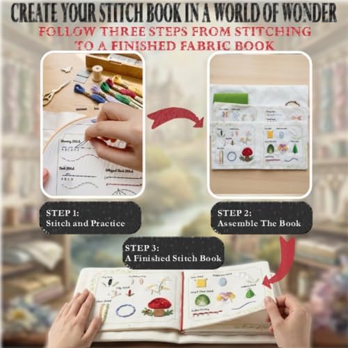 TenDawn Embroidery Stitch Book Kit for Beginners, 32 Essential Stitches - Image 2