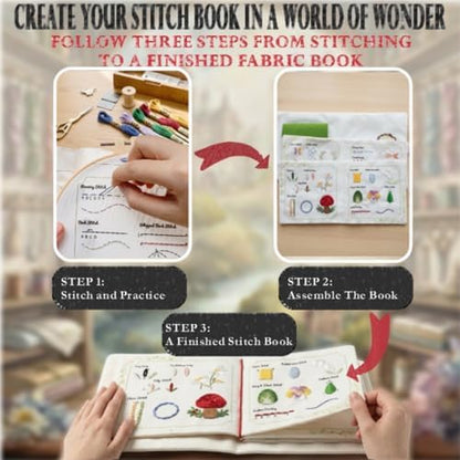 TenDawn Embroidery Stitch Book Kit for Beginners, 32 Essential Stitches - Image 2