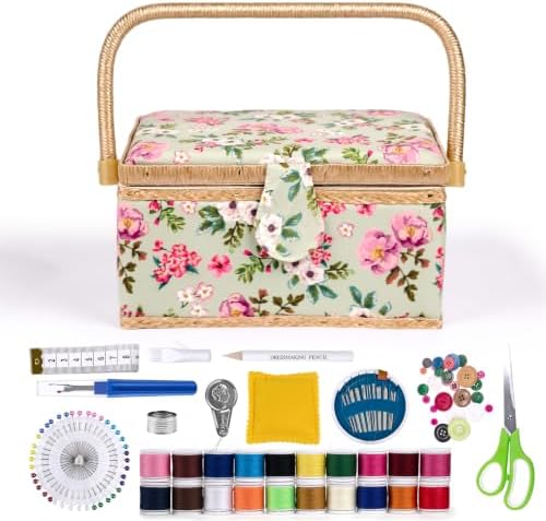 MKNZOME Sewing Box with Supplies Kit for Women, Complete Accessories by MKNZOME
