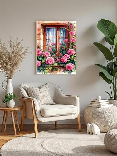 Mowana Paint by Numbers Kit for Adults Beginner – Flowers Framed Paint by Numbers for Adults with Easel – Easy DIY Acrylic Oil Painting Kit Canvas Wall Art Decor 8x12inch - Image 6