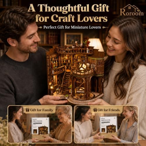 Roroom DIY Miniature House Kit, Dreamy Book Hall Book Nook Kit - Image 6