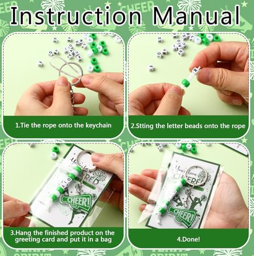 Suncalla 996 Pcs 24 Set Cheer Keychain Making Kit DIY Key Chain Crafts Gift - Image 4