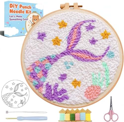 Punch Needle Kit for Beginners Adults-Cute Fish Tail, with Video Tutorial by TCDZMYGS