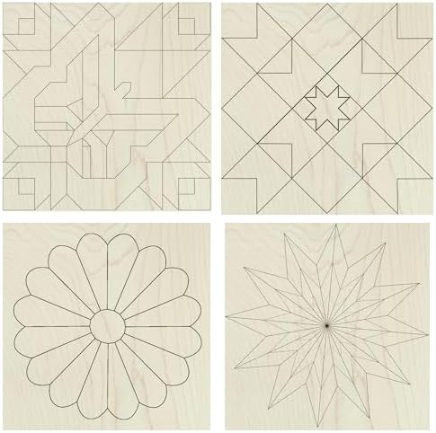 6 Inch Mini Barn Quilt Kits Set of 4, Unfinished Wood, Butterfly Star by AVTRBoutique