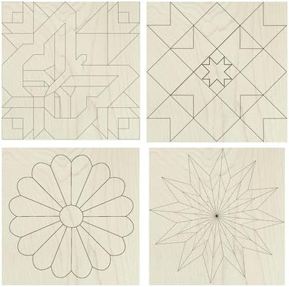 6 Inch Mini Barn Quilt Kits Set of 4, Unfinished Wood, Butterfly Star by AVTRBoutique