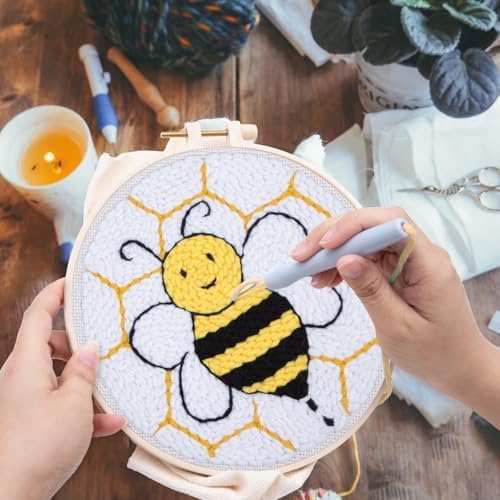 Louise Maelys Punch Needle Kit for Beginners with Bee Pattern DIY Craft - Image 5