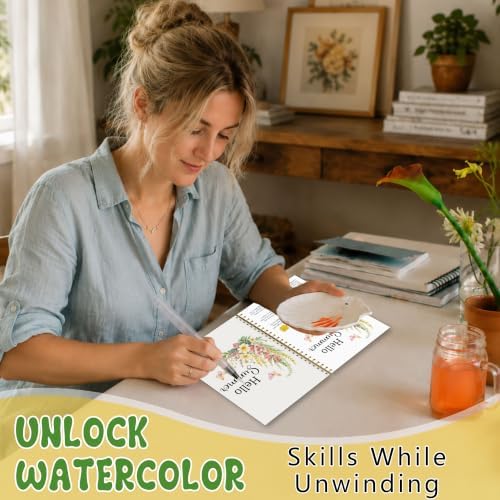 Seasonal Flowers Watercolor Workbook, 12 Design Wildflower Painting Book - Image 5